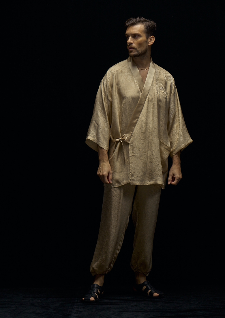 Image of Jacquard Kimono pajamas