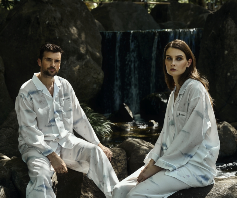 Image of Japanese pattern set up pajamas